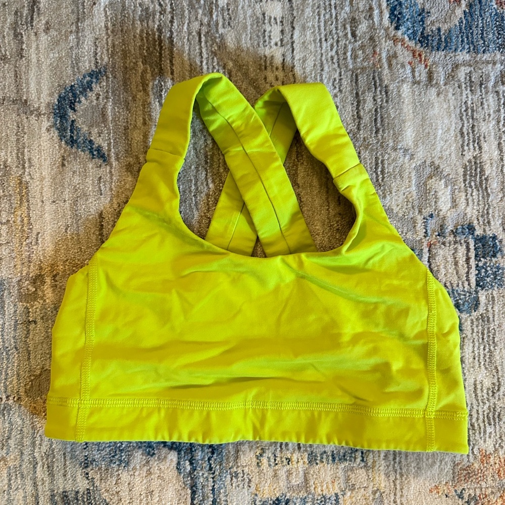 Lululemon Neon Green/Yellow Sports Bra sz 6